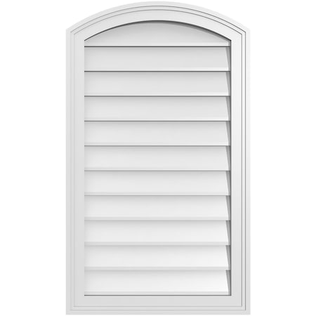 Ekena Millwork Arch Top Surface Mount PVC Gable Vent: Functional, w/ 2"W x 1-1/2"P Brickmould Frame, 20"W x 34"H GVPAR20X3402SF